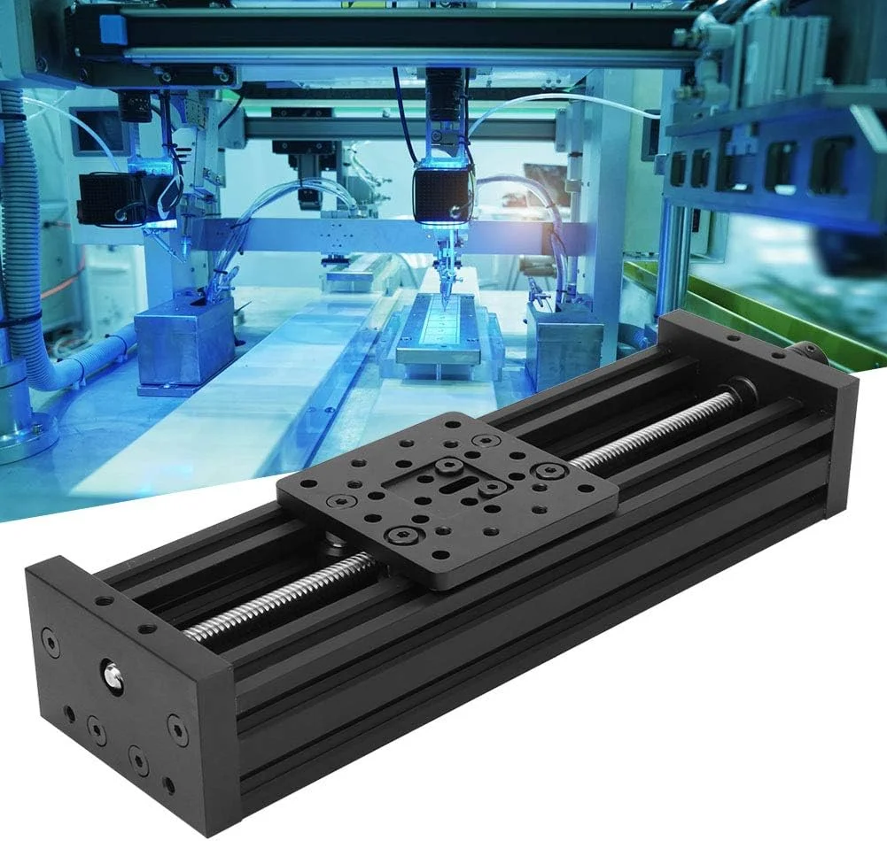 میز خطی اسلاید پیچی آلیاژ آلومینیوم با استحکام بالا تغییر شکل حرارتی کم کاربردهای رفت و برگشتی صنعت اتوماسیون ابزارهای ماشین ترکیبی خطوط تولید خودکار پایه