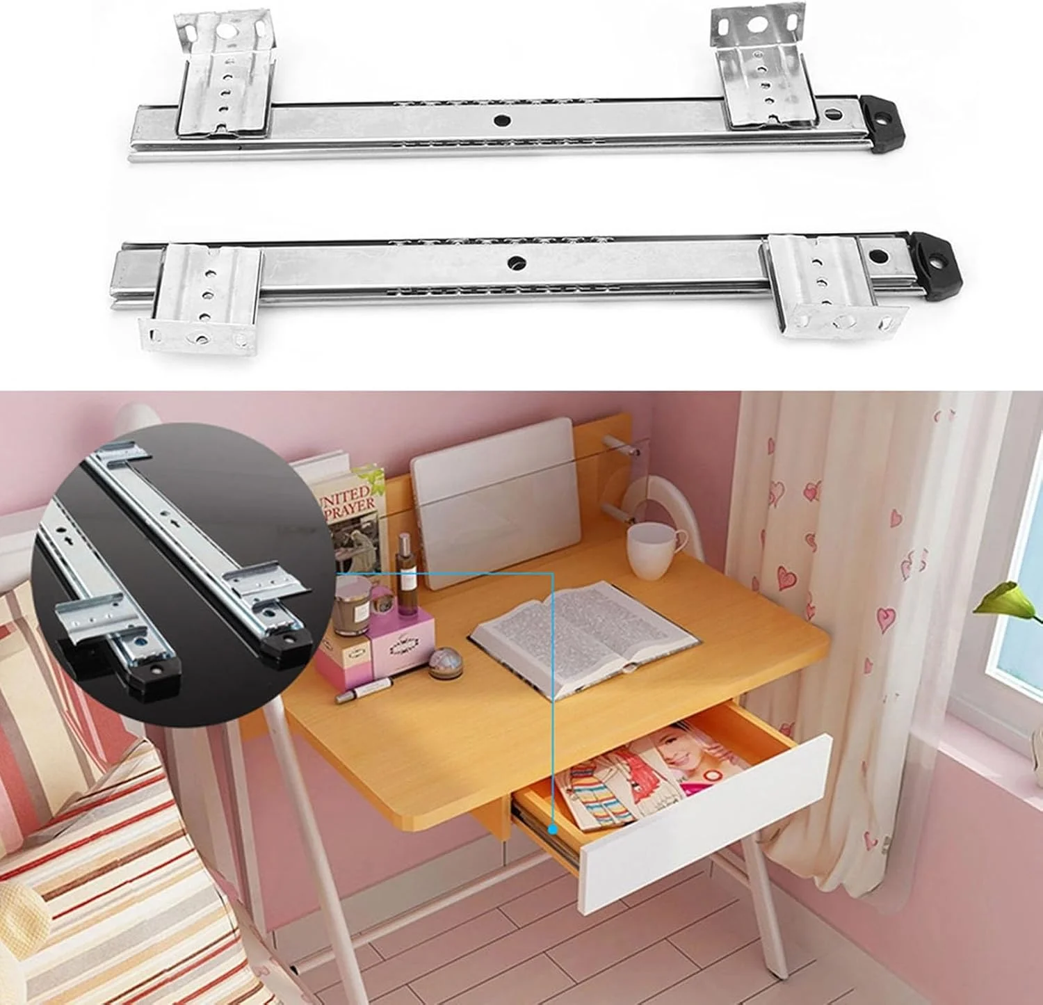 ریل اسلاید کیبورد فولادی ضخیم نورد سرد با قابلیت تنظیم ارتفاع، حرکت روان و ساختار بادوام برای میز کامپیوتر، سفید مشکی، 35.6 x 3.3 سانتی متر، 2 عدد (سفید) ریل اسلاید کیبورد فولادی ضخیم نورد سرد با قابلیت تنظیم ارتفاع، حرکت روان و ساختار بادوام برای میز کامپیوتر، سفید مشکی، 35.6 x 3.3 سانتی متر، 2 عدد (سفید)