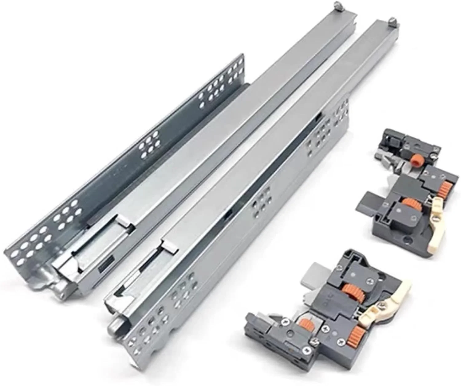 ریل کشو آرام بند - یک جفت ریل مخفی کابینت آشپزخانه با حرکت کامل، ریل های کشویی پنهان با ظرفیت 45 کیلوگرم (40 سانتی متر / 16 اینچ) برای عملکرد روان