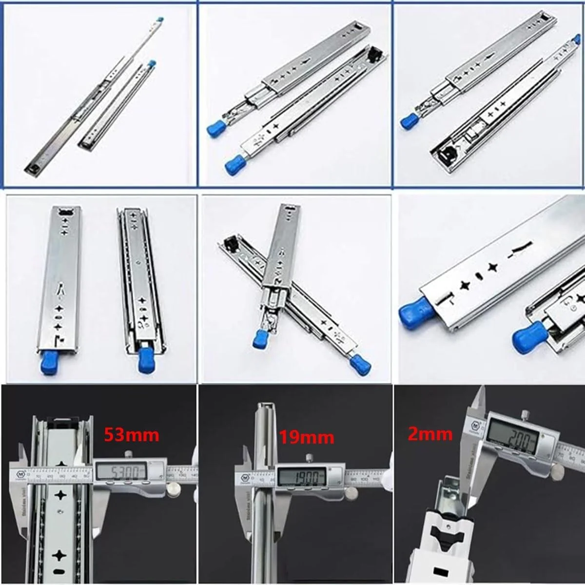 ریل کشو سنگین - یک جفت قفل دار با ظرفیت 120 کیلوگرم، بازشوندگی کامل 250-1500 میلی متر، مناسب برای میزهای کشویی، جعبه ابزار، نصب جانبی (1300 میلی متر / 52 اینچ)
