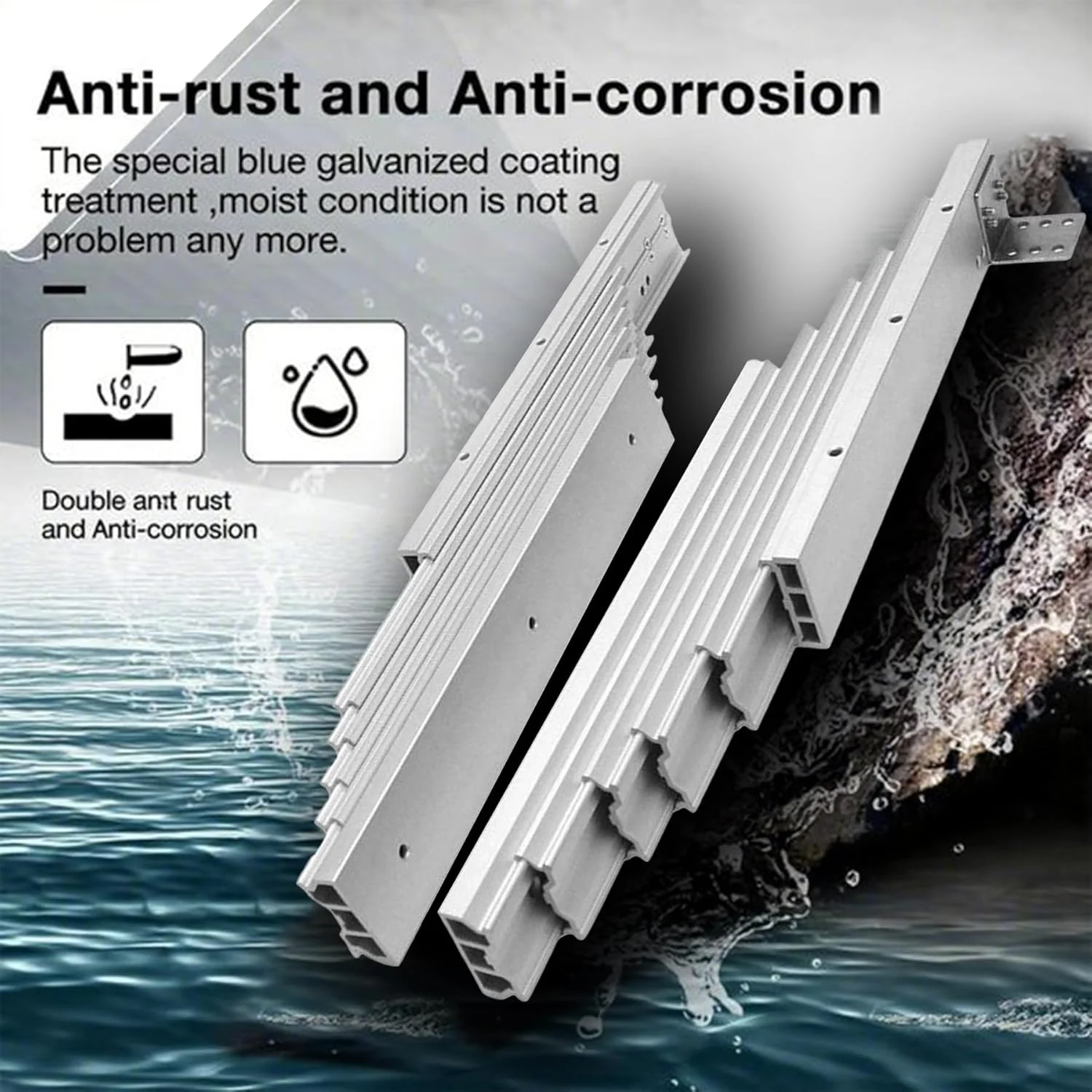 ریل اسلاید میز ناهارخوری نوع کشویی آلومینیومی، ریل های کابینت نصب شده در کنار با قابلیت باز شدن کامل، ریل میز تاشو چند قسمتی، سخت افزار خانگی، 1270 میلی متر