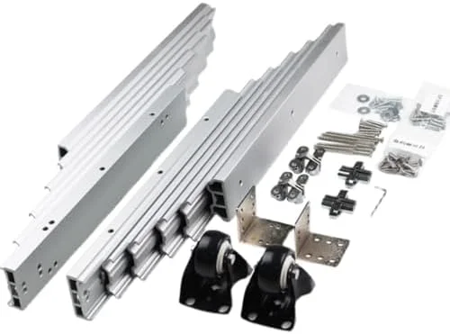 ریل کشویی تاشو و مخفی برای میز و کشو، مناسب میز ناهارخوری و کانتر آشپزخانه، طول قابل تنظیم 40 تا 135 سانتی متر