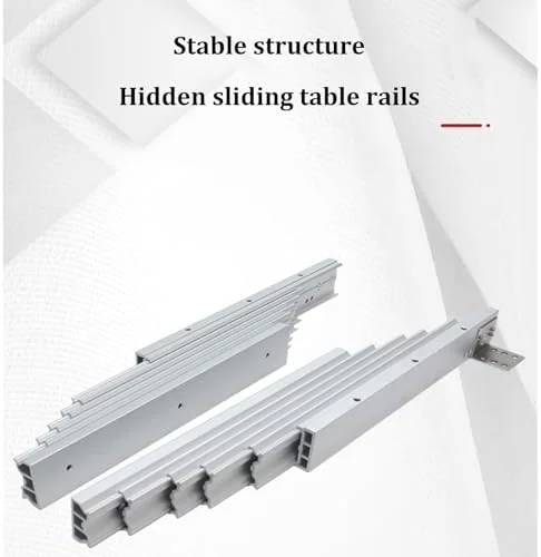 ریل کشویی تاشو و مخفی برای میز و کشو، مناسب میز ناهارخوری و کانتر آشپزخانه، طول قابل تنظیم 40 تا 135 سانتی متر ریل کشویی تاشو و مخفی برای میز و کشو، مناسب میز ناهارخوری و کانتر آشپزخانه، طول قابل تنظیم 40 تا 135 سانتی متر