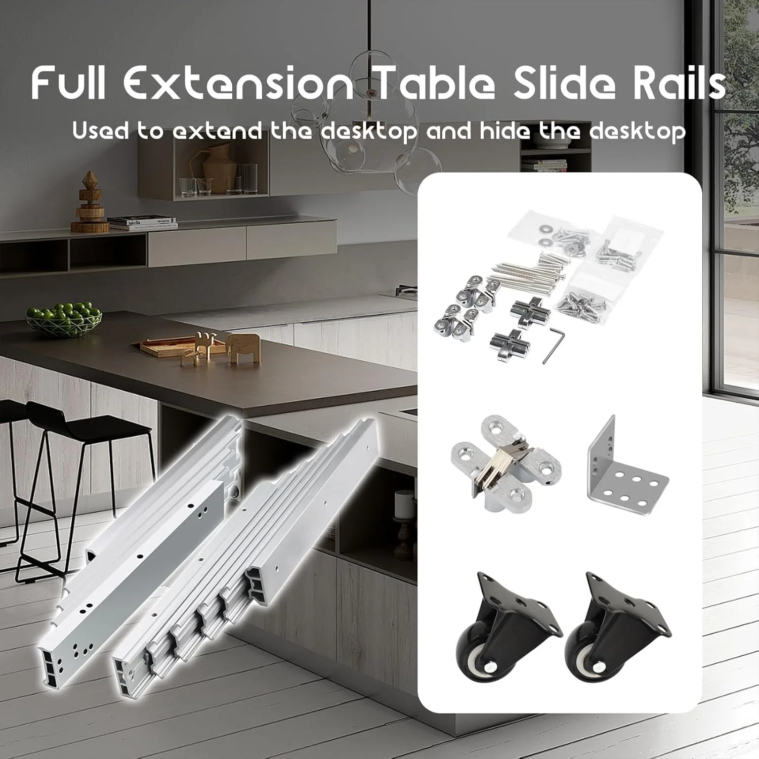 ریل کشو با حرکت کامل و مکانیزم آرام بند، ریل های ضخیم نصب شده در کنار با چرخ های بی صدا برای میز، آشپزخانه، پیشخوان، 1270 میلی متر ریل کشو با حرکت کامل و مکانیزم آرام بند، ریل های ضخیم نصب شده در کنار با چرخ های بی صدا برای میز، آشپزخانه، پیشخوان، 1270 میلی متر