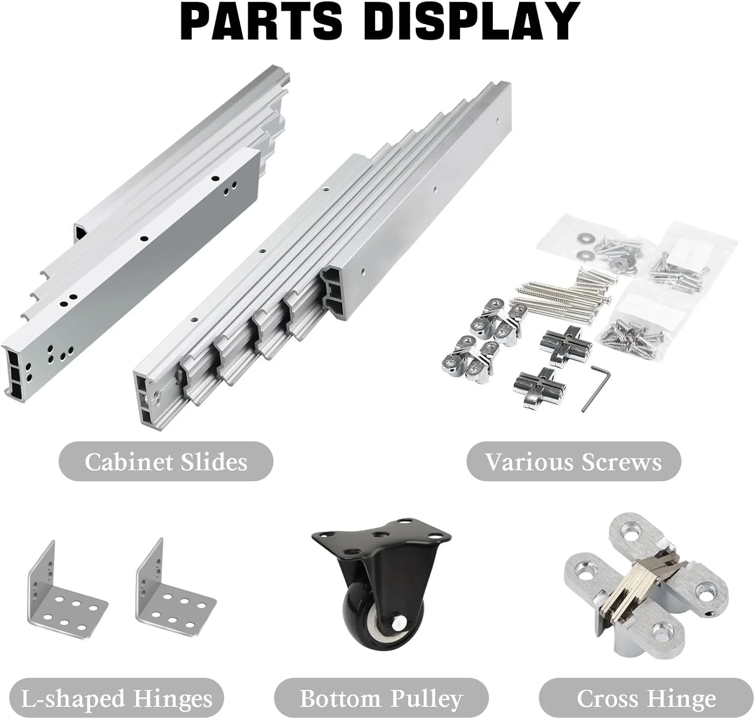 ریل تلسکوپی میز با بازشوندگی کامل 127 سانتی‌متری، ریل‌های لغزنده سنگین، ریل کشو آلومینیومی با چرخ‌های بی‌صدا برای میز، پیشخوان آشپزخانه، 1450 میلی‌متر