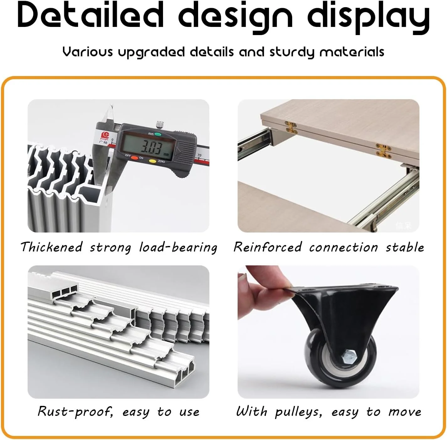 ریل کشو با حرکت کامل و مکانیزم آرام بند، ریل های ضخیم نصب شده در کنار با چرخ های بی صدا برای میز، آشپزخانه، پیشخوان، 1270 میلی متر ریل کشو با حرکت کامل و مکانیزم آرام بند، ریل های ضخیم نصب شده در کنار با چرخ های بی صدا برای میز، آشپزخانه، پیشخوان، 1270 میلی متر