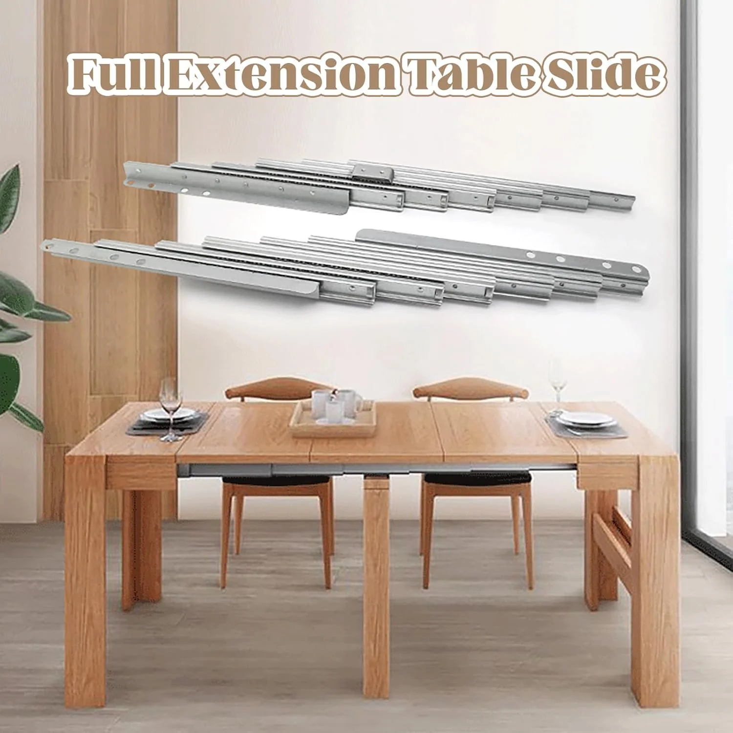 ریل کشویی میز سنگین، ریل فلزی کشویی کابینت با قابلیت باز شدن کامل برای کشوهای مبلمان آشپزخانه، 1450 میلی متر