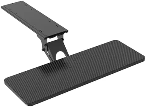 سینی کیبورد و قفسه ماوس قابل تنظیم - کشوی چرخشی کشویی زیر میزی برای دفتر و خانه مشکی 75x24 سانتی متر - صرفه جویی در فضای ارگونومیک