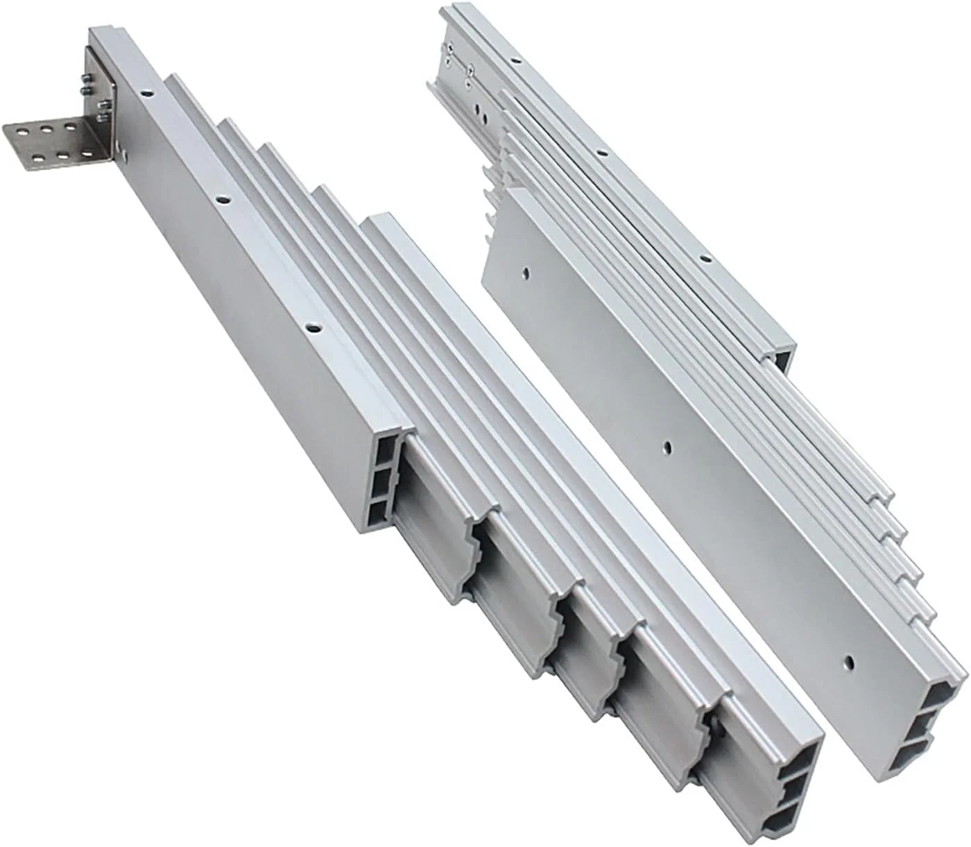 ریل اسلاید میز ناهارخوری مخفی با قابلیت افزایش طول کامل، ریل های اکولایزر آلومینیومی برای میزهای پنهان، 1450 میلی متر