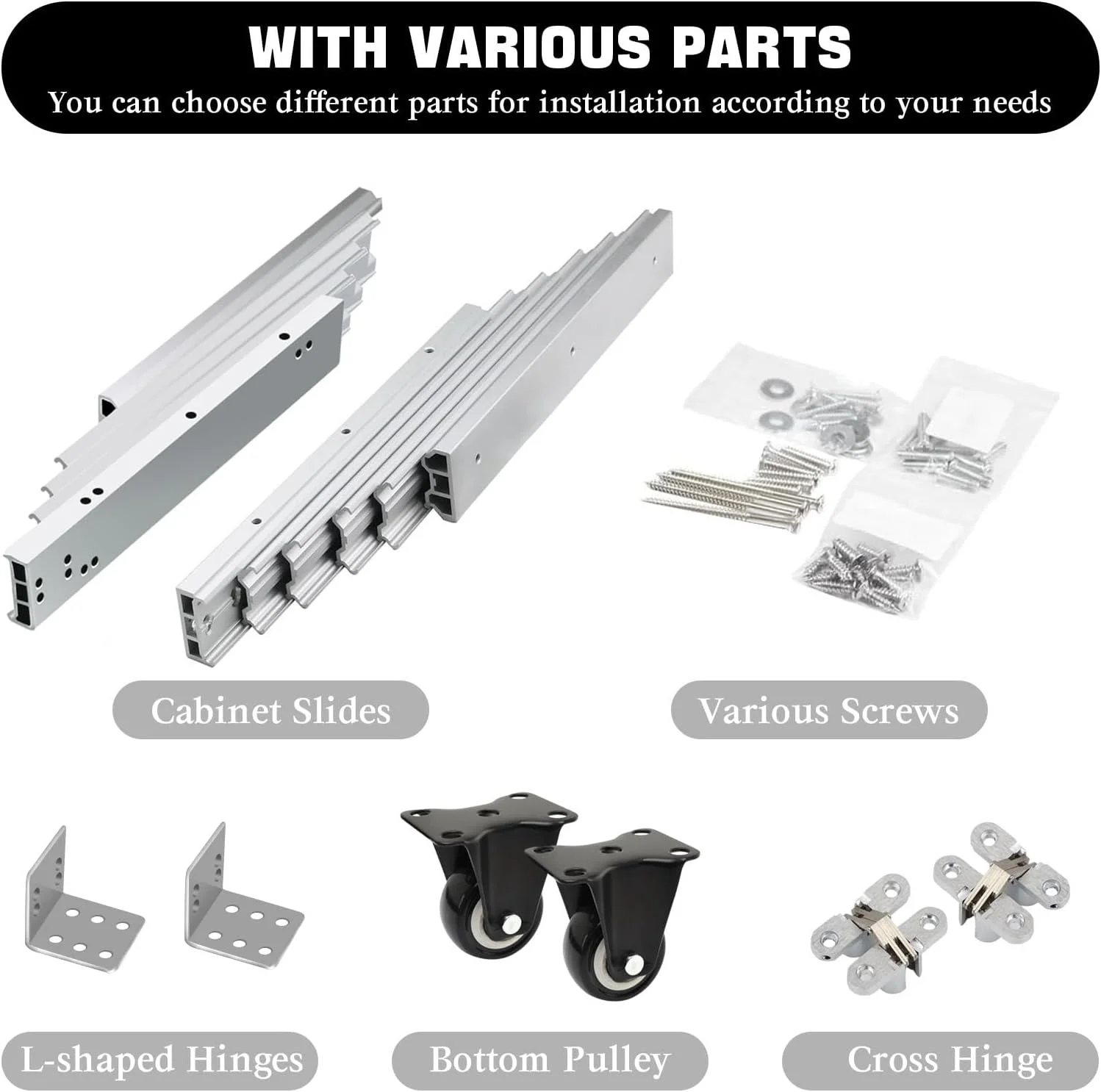 لولا ریلی مخفی کشو - حرکت روان با قابلیت باز شدن کامل برای میزهای ناهارخوری و کانتر آشپزخانه