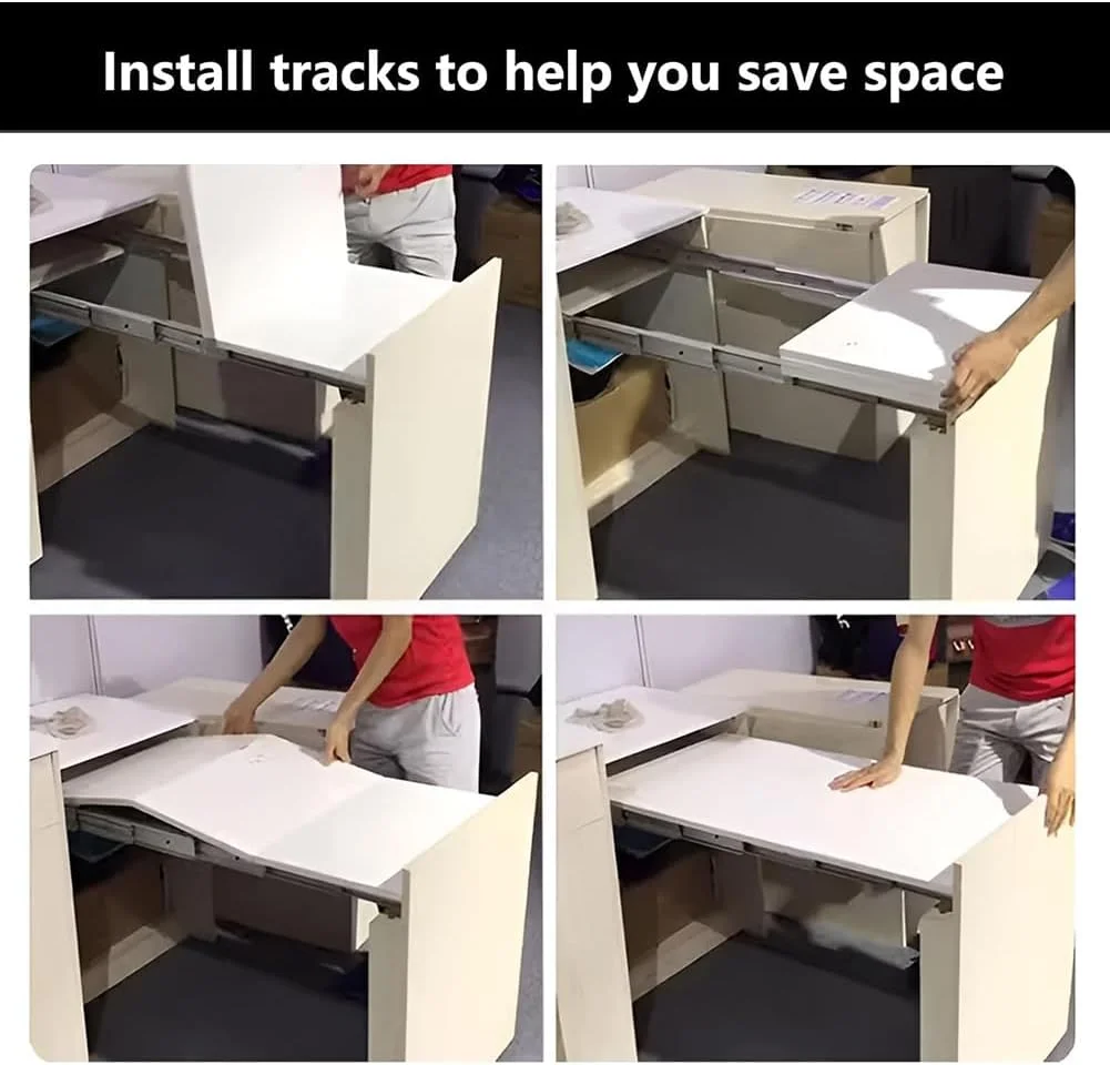 ریل تلسکوپی میز با قابلیت باز شدن کامل، راهنمای ریلی کابینت آلومینیومی در 3 سایز مختلف، لولای ریلی کشویی کابینت با چرخ های بی صدا برای میز، کانتر آشپزخانه (نقره ای 1270 میلی متر) ریل تلسکوپی میز با قابلیت باز شدن کامل، راهنمای ریلی کابینت آلومینیومی در 3 سایز مختلف، لولای ریلی کشویی کابینت با چرخ های بی صدا برای میز، کانتر آشپزخانه (نقره ای 1270 میلی متر)
