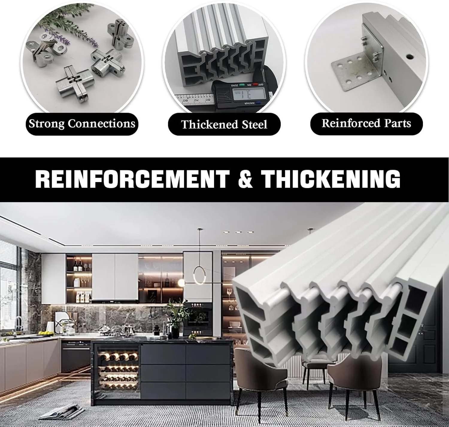 ریل های کشویی فلزی سنگین کابینت با قابلیت باز شدن کامل برای میزهای مخفی، میز کار، پیشخوان آشپزخانه، ریل های فلزی راهنما، 1270 میلی متر