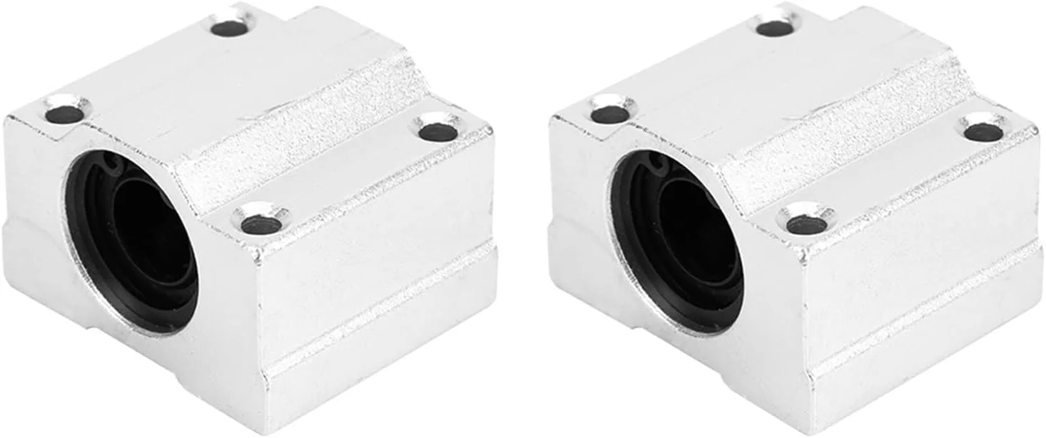 2 عدد بلوک کشویی بلبرینگ خطی SC12UU، بلوک لغزنده آلیاژ آلومینیوم بسته، عملیات اکسیداسیون سطح، عملکرد اصلی سرعت بالا، بی صدا، دقت بالا و پایین، ماشین آلات مهندسی