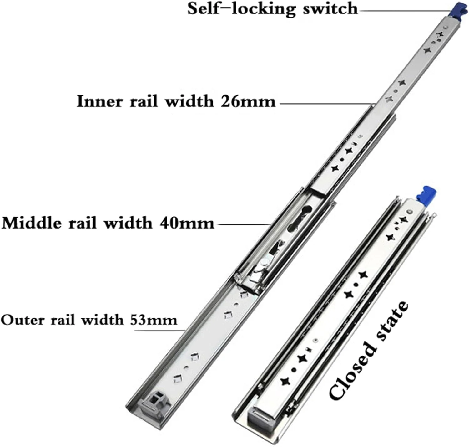 ریل های کشویی کابینت فلزی سنگین، راهنمای مسیر ریل بلبرینگ، ریل کشو کابینت آشپزخانه، بلبرینگ، مقاوم در برابر زنگ زدگی، برای کابینت آشپزخانه، کمد لباس، قفسه ها