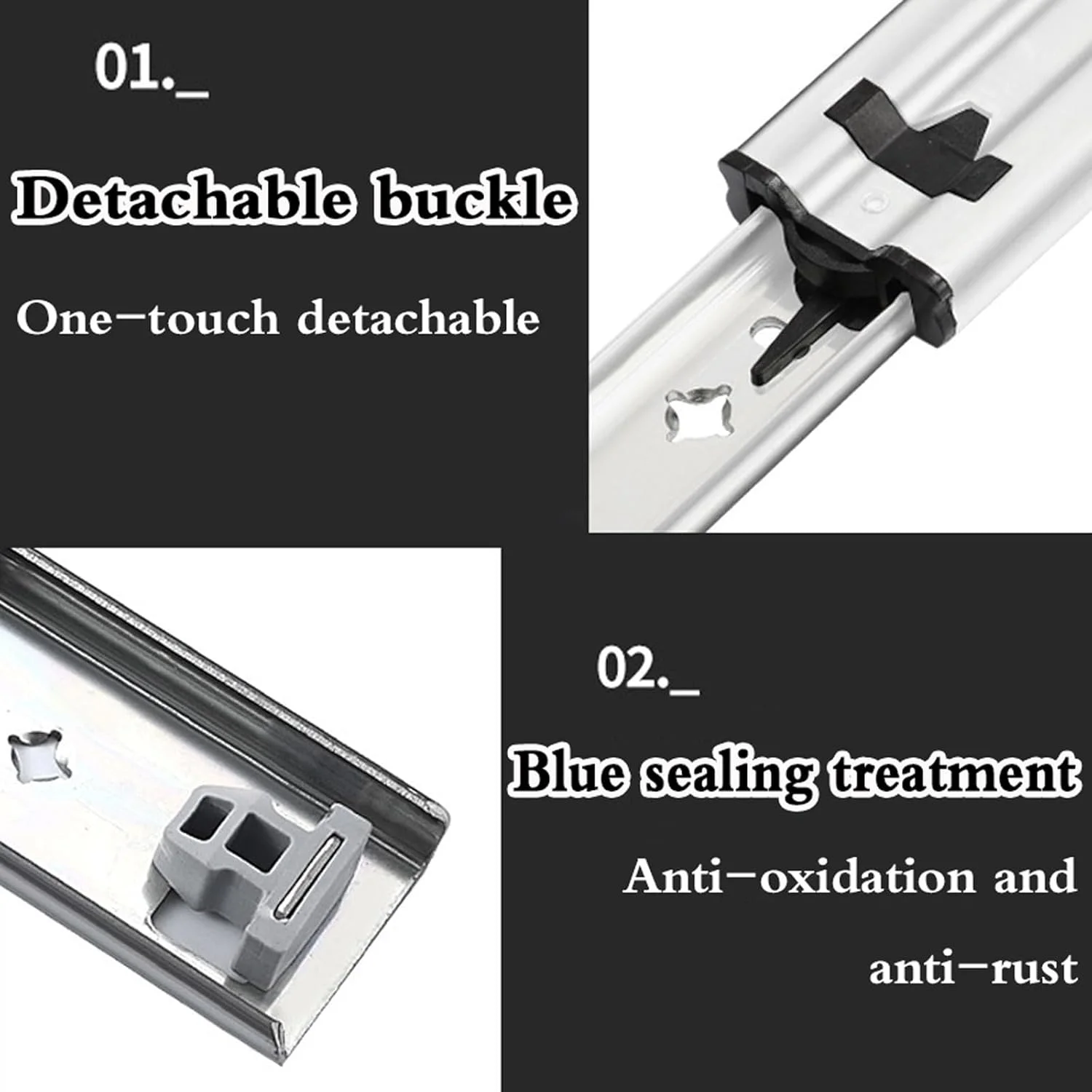 ریل های کشویی کابینت فلزی سنگین، راهنمای مسیر ریل بلبرینگ، ریل کشو کابینت آشپزخانه، بلبرینگ، مقاوم در برابر زنگ زدگی، برای کابینت آشپزخانه، کمد لباس، قفسه ها