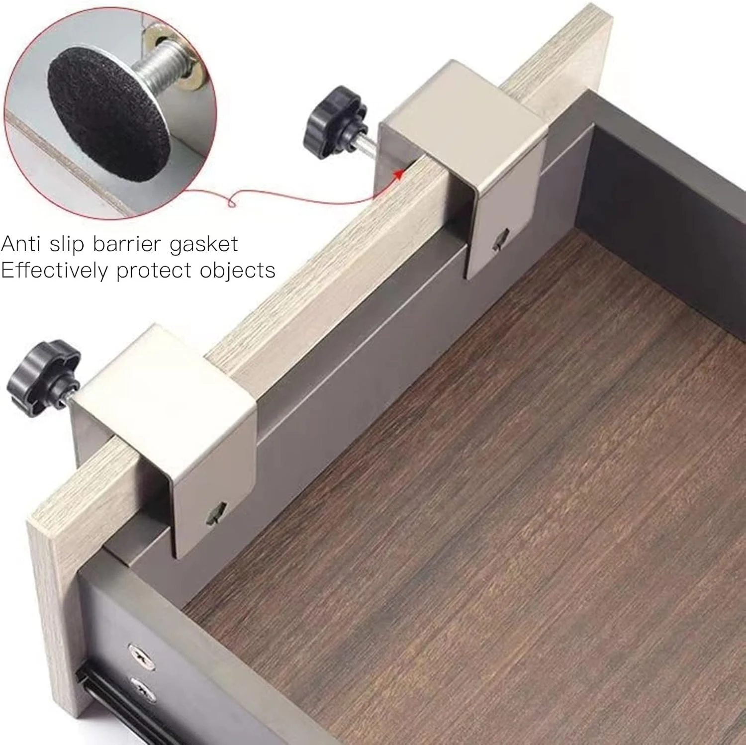 گیره های کشو Omabeta، گیره های پاشش الکترواستاتیک فولاد سرد فشرده، نصب جلوی کشو، ابزار نجاری مبلمان برای پانل ها، 2 عدد