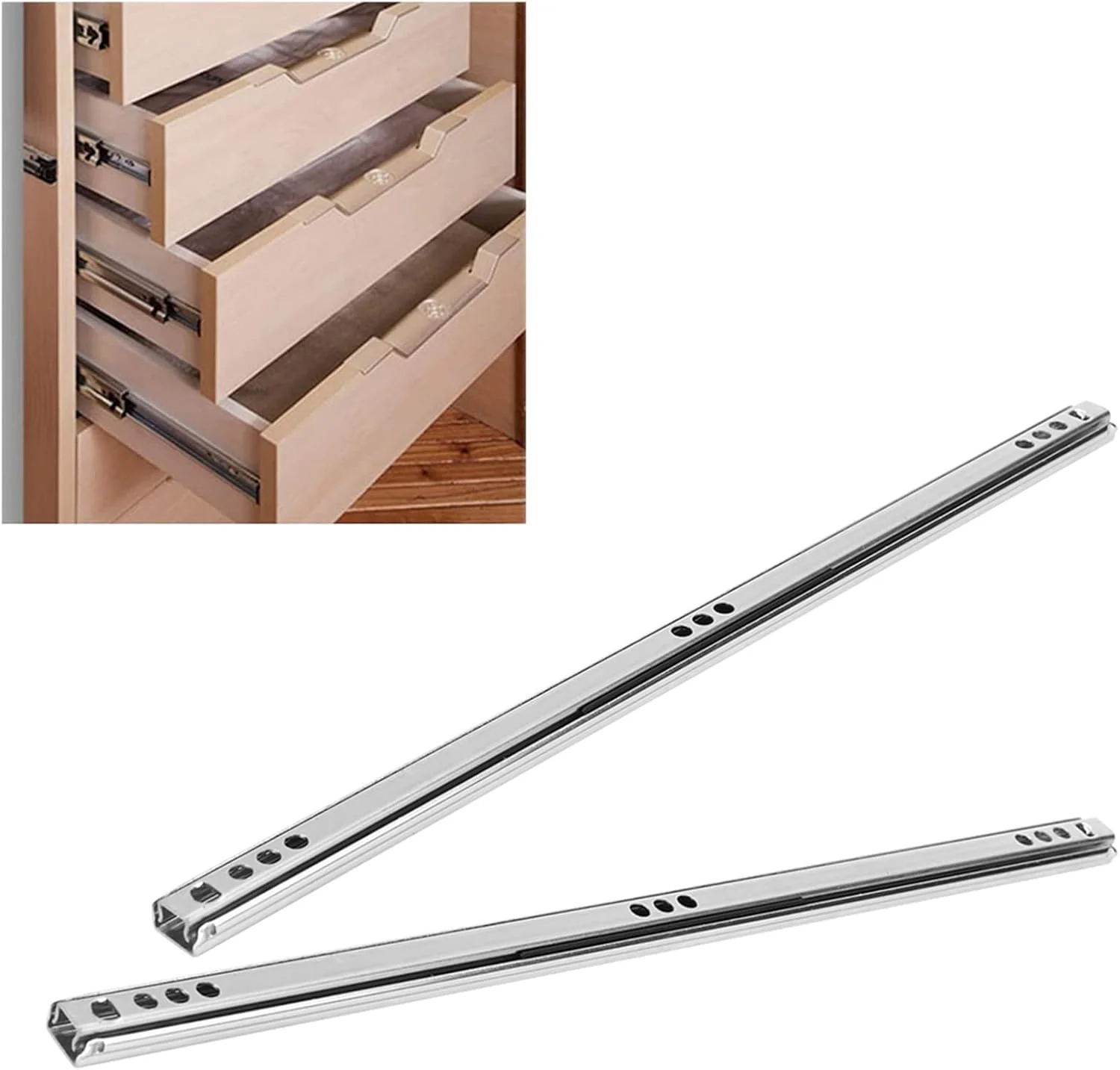 ریل کشویی روان Phefop با بلبرینگ فولادی مقاوم در برابر سایش، 2 عدد در هر مجموعه، مناسب برای کشوهای آزمایشگاهی