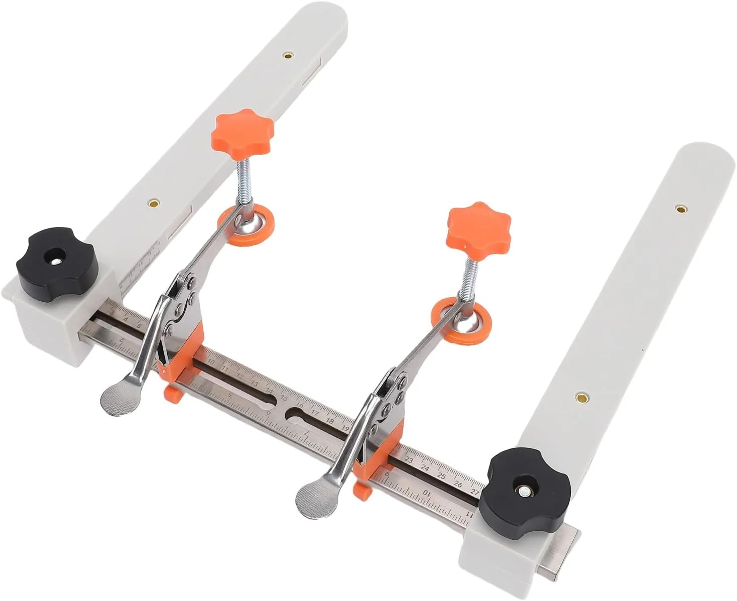 مجموعه ابزار نصب ریل کشو Luocute شامل 2 گیره، ابزار نصب سخت افزار کابینت با بازوی مغناطیسی پانچ، ابزار کمکی نصب ریل راهنمای نصب مغناطیسی