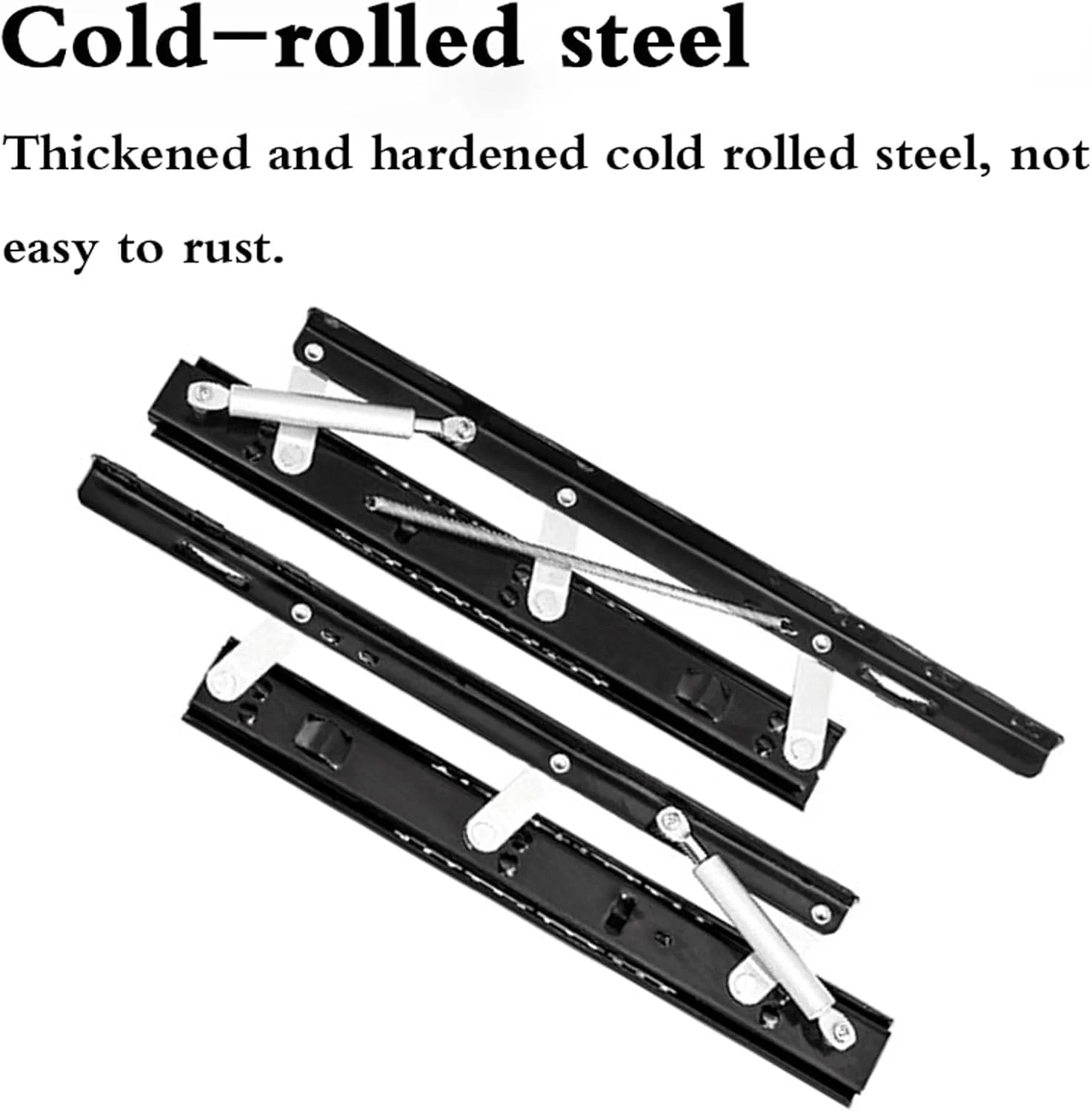 ریل کشو آرام بند، ریل های کشویی کابینت فلزی سنگین، لغزنده های کشو مخفی آرام بند، مقاوم در برابر زنگ زدگی، مسیر نامرئی، برای کابینت آشپزخانه، میز کنار تخت