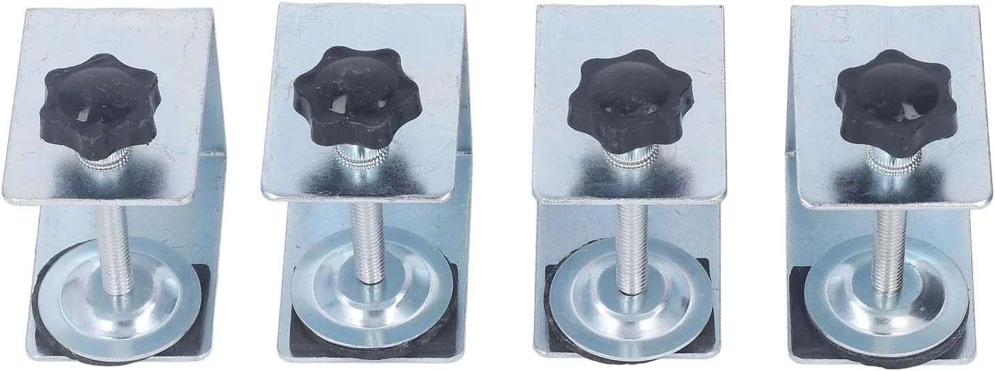 گیره/نگهدارنده ثابت کننده کشو Asixxsix، 4 عددی، سخت افزار کابینت گالوانیزه، جیگ نجاری مبلمان پایدار قابل تنظیم، گیره های نصب جلوی کشو برای نصب میز و میزهای خانگی نجاری