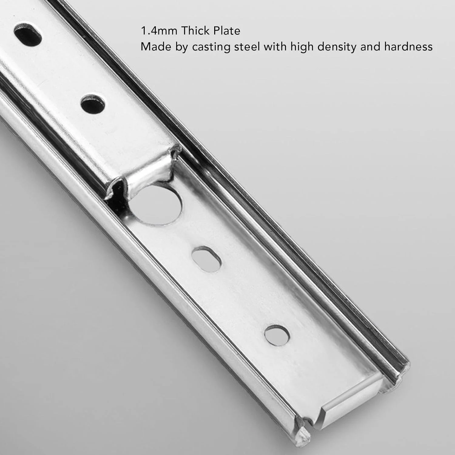 دو عدد ریل کشو 200 میلی متری، عرض 27 میلی متر، سه تایی، فول اکستنشن، فولاد نورد سرد، ریل کشو بلبرینگ دو لایه