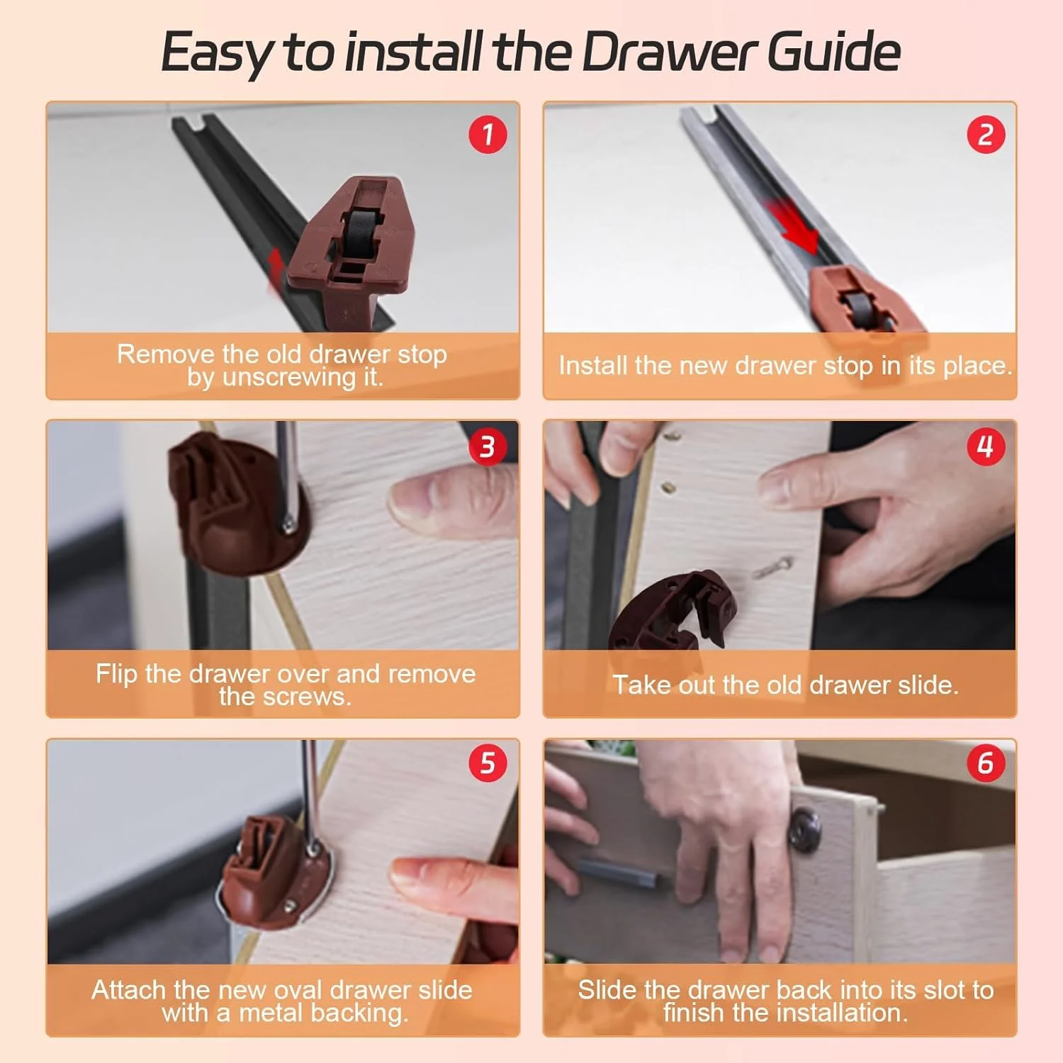 5 ست ریل کشو جایگزین Rite-Trak II، ریل راهنمای کشو جهانی سازگار با مسیر Kenlin 168 برای تعمیر مبلمان کمد، میز کنار تخت