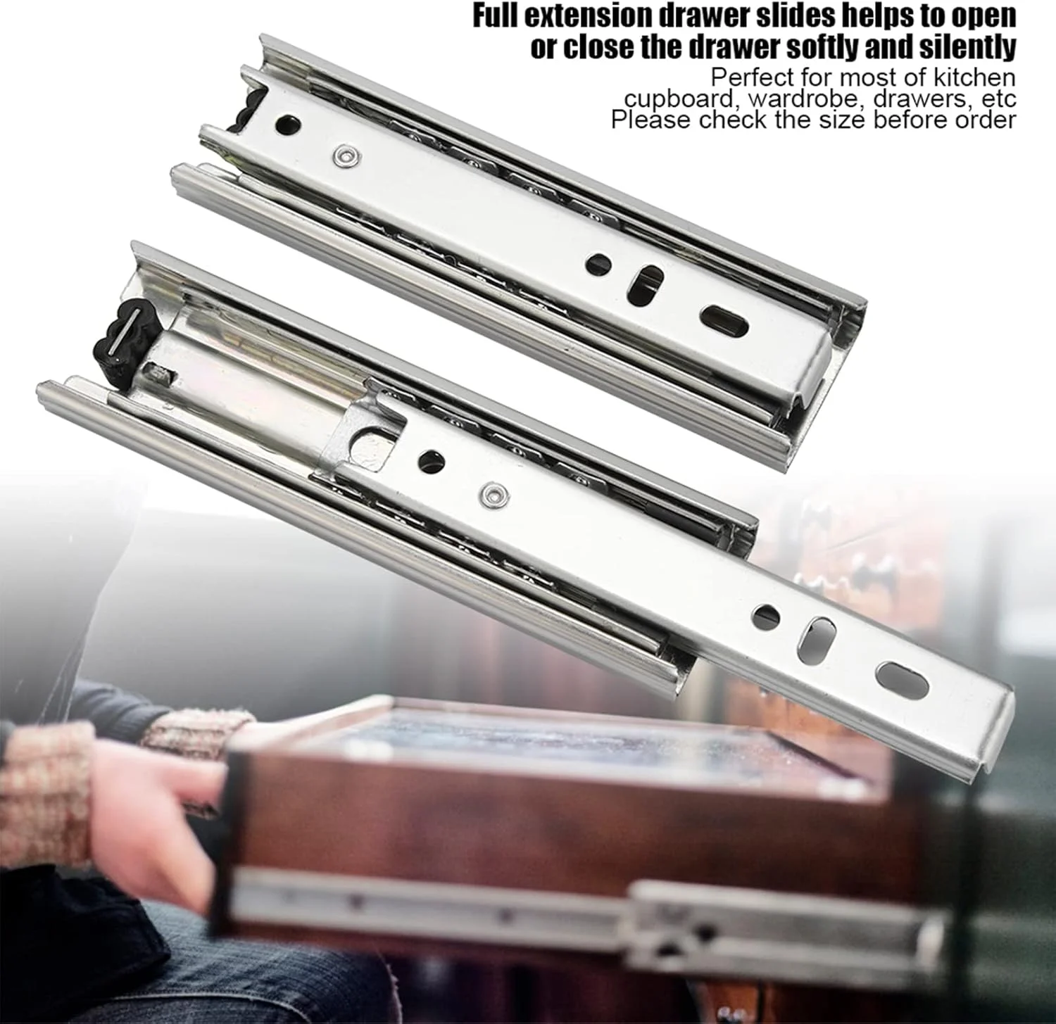 ریل کشویی بلبرینگی، 2 عدد ریل کشویی کوتاه مینی 5 اینچی با بازشوندگی کامل و صدای کم برای کمد، کابینت، مبلمان و کمد دیواری