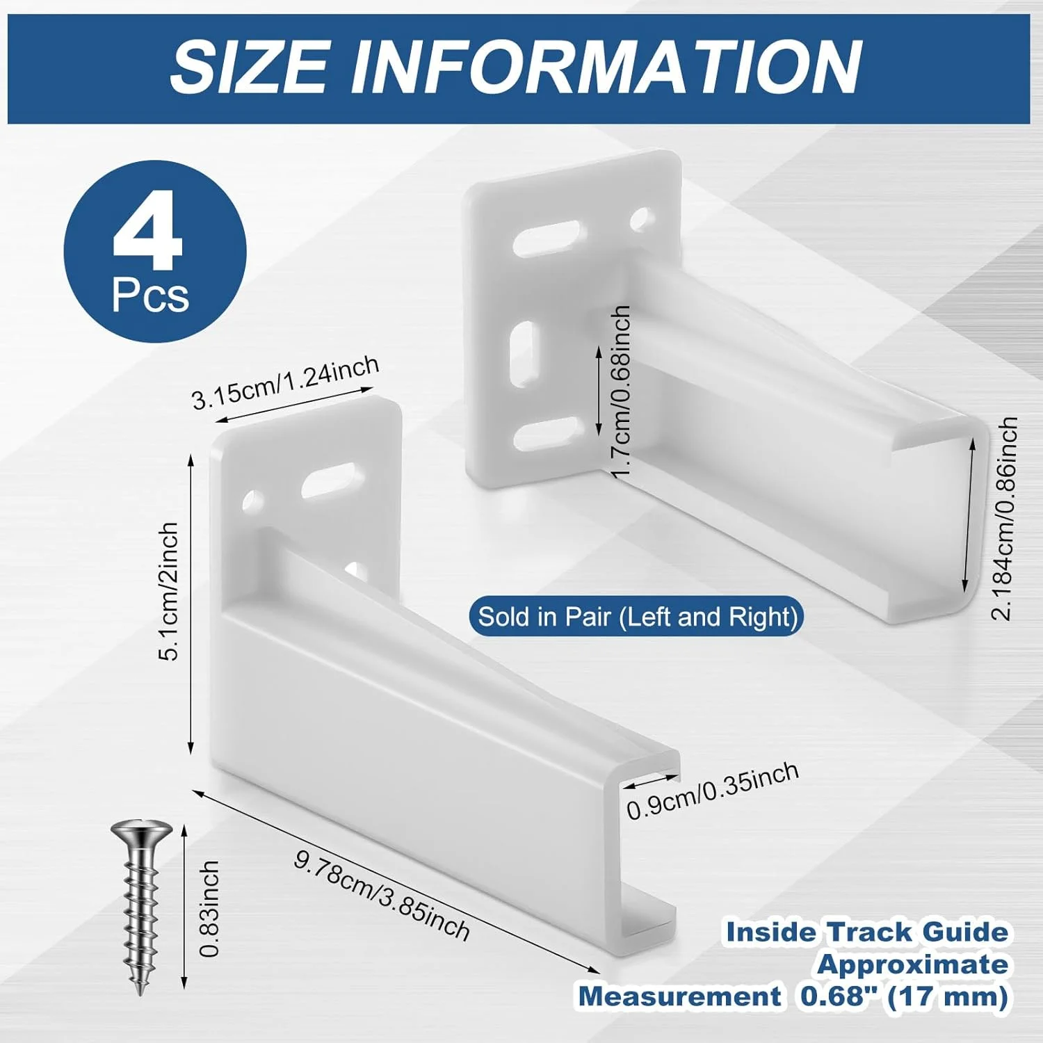 چونفول 2 جفت صفحه پشتی ریل کشو، براکت های نصب، صفحه پشتی ریل کشو پلاستیکی بادوام، سوکت های کشویی قفل دار چپ و راست برای تعمیر و تعویض (سفید)