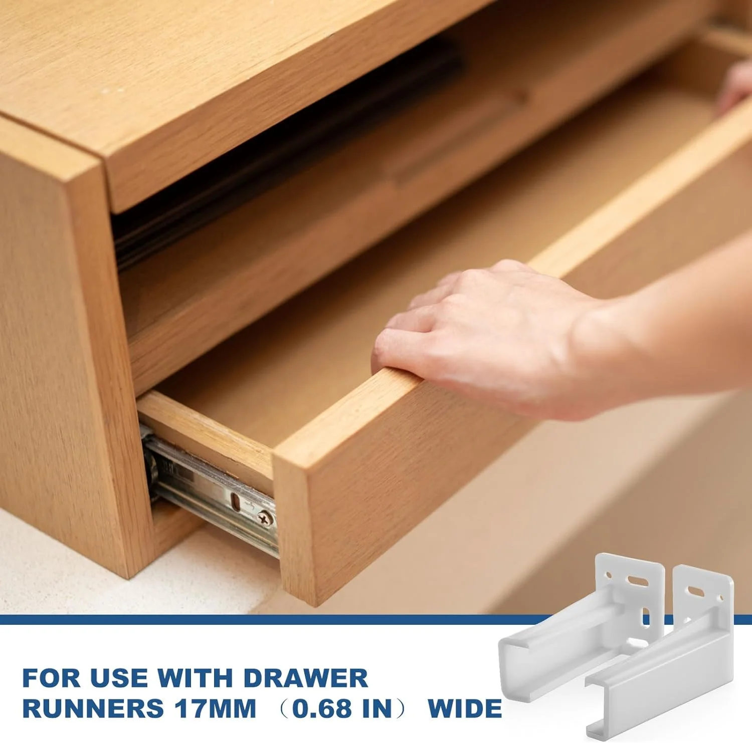 چونفول 2 جفت صفحه پشتی ریل کشو، براکت های نصب، صفحه پشتی ریل کشو پلاستیکی بادوام، سوکت های کشویی قفل دار چپ و راست برای تعمیر و تعویض (سفید)