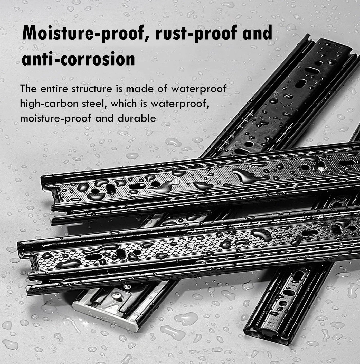 ریل کشو 12 اینچی با مکانیزم آرام بند، بلبرینگ فلزی با خروج کامل، نصب جانبی مناسب برای کشوهای کمد، کابینت پرونده، سطل زباله، کابینت آشپزخانه، ریل مشکی با ظرفیت 45 کیلوگرم (جفت)