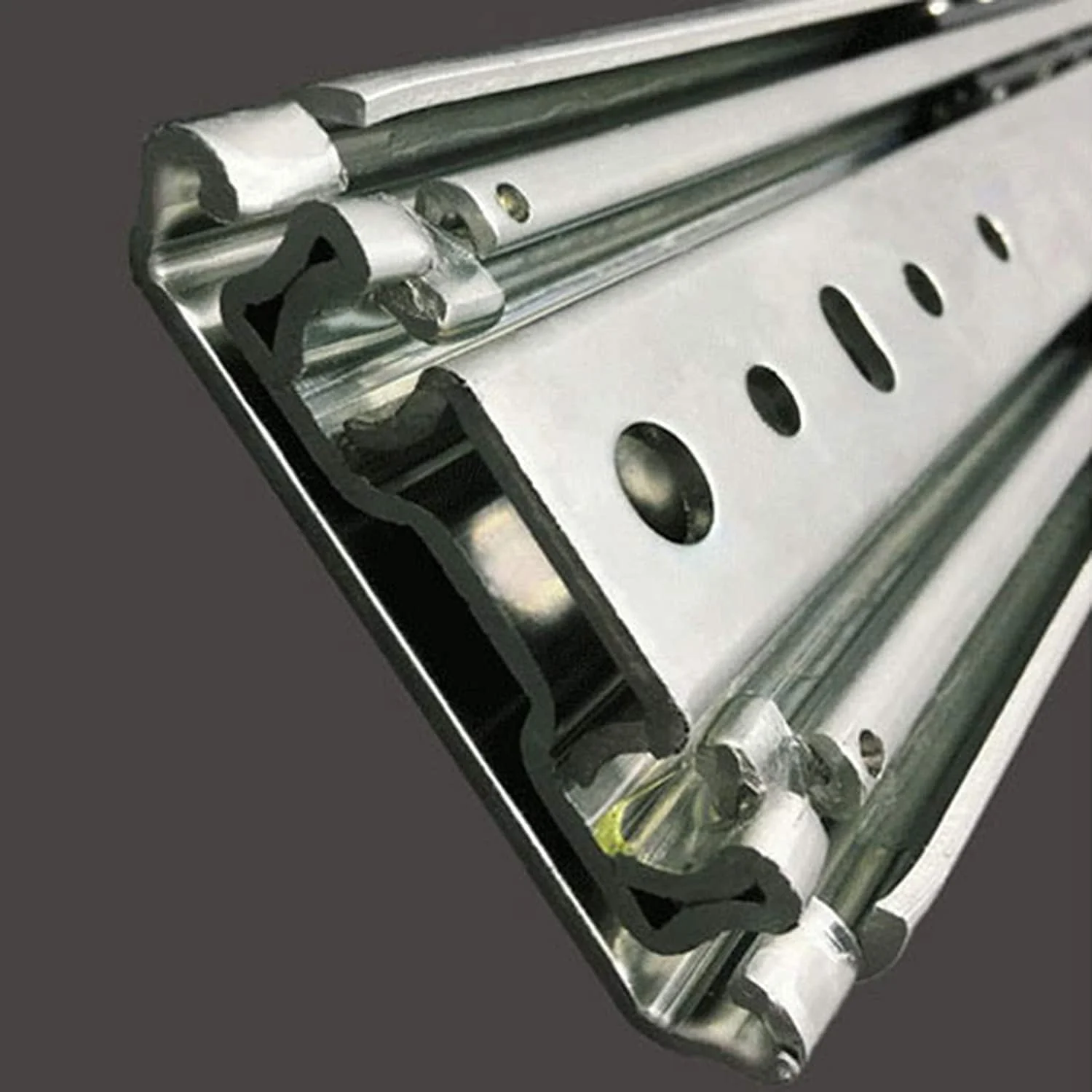 ریل کشو، ریل های سنگین صنعتی، ریل کشو سنگین، ریل های سه قسمتی با قابلیت باز شدن کامل، تحمل بار 220 کیلوگرم، 1 جفت (سایز: 600mm/24in)