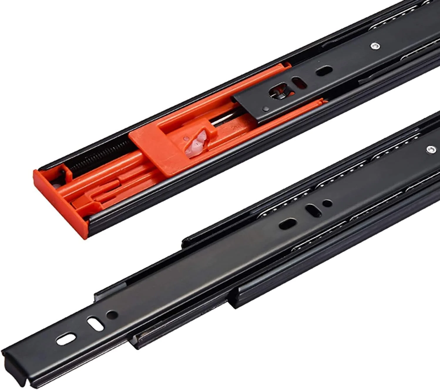 ریل کشو، ریل کشویی سنگین سه قسمتی، ریل کشویی بلبرینگ با فولاد ضد زنگ و حرکت کامل و بی صدا، ریل بافر میرایی دو قسمتی (رنگ: فولاد مشکی، اندازه: 350 میلی متر / 14 اینچ) ریل کشو، ریل کشویی سنگین سه قسمتی، ریل کشویی بلبرینگ با فولاد ضد زنگ و حرکت کامل و بی صدا، ریل بافر میرایی دو قسمتی (رنگ: فولاد مشکی، اندازه: 350 میلی متر / 14 اینچ)