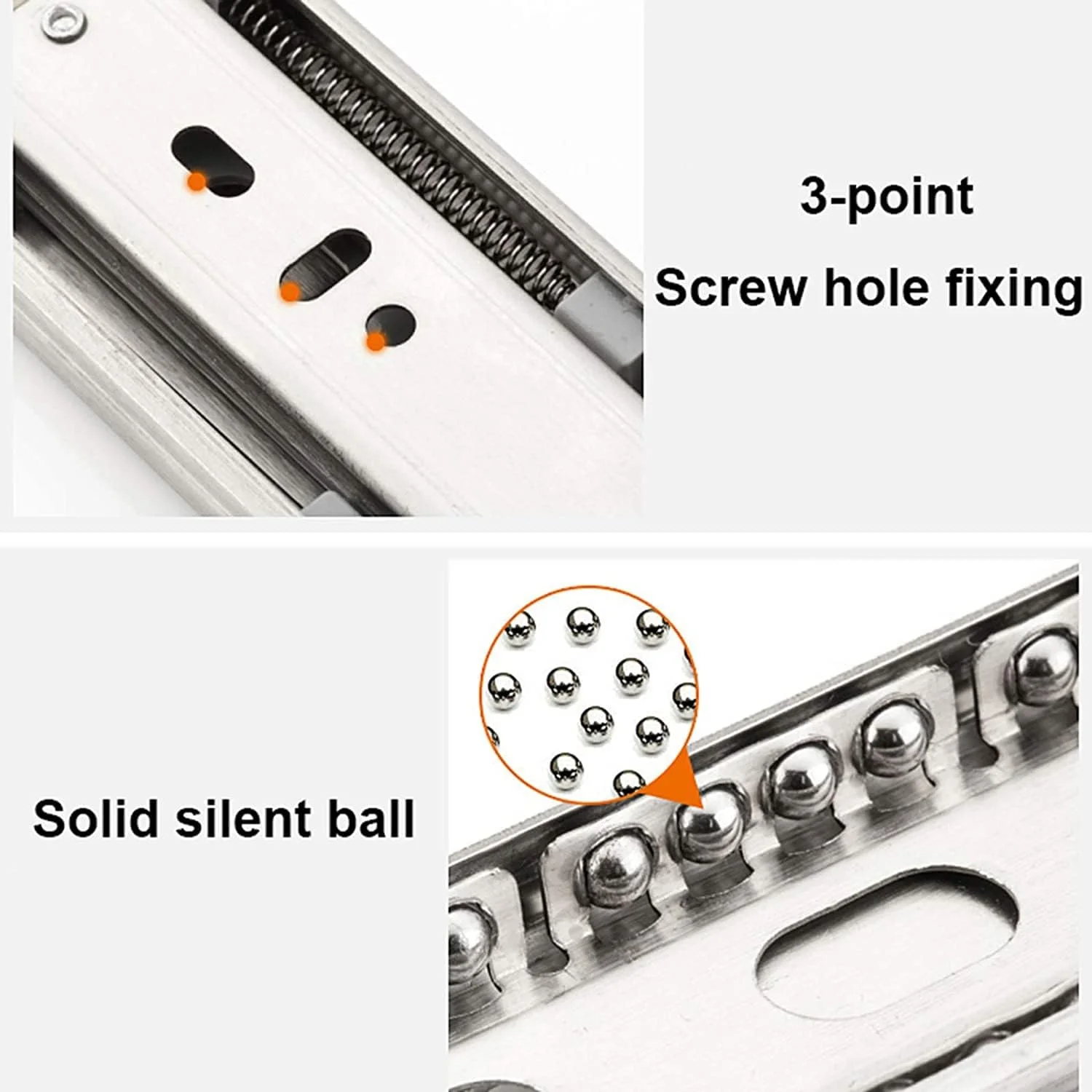 ریل کشو، ریل کشویی سنگین سه قسمتی، ریل کشویی بلبرینگ با فولاد ضد زنگ و حرکت کامل و بی صدا، ریل بافر میرایی دو قسمتی (رنگ: فولاد مشکی، اندازه: 350 میلی متر / 14 اینچ) ریل کشو، ریل کشویی سنگین سه قسمتی، ریل کشویی بلبرینگ با فولاد ضد زنگ و حرکت کامل و بی صدا، ریل بافر میرایی دو قسمتی (رنگ: فولاد مشکی، اندازه: 350 میلی متر / 14 اینچ)