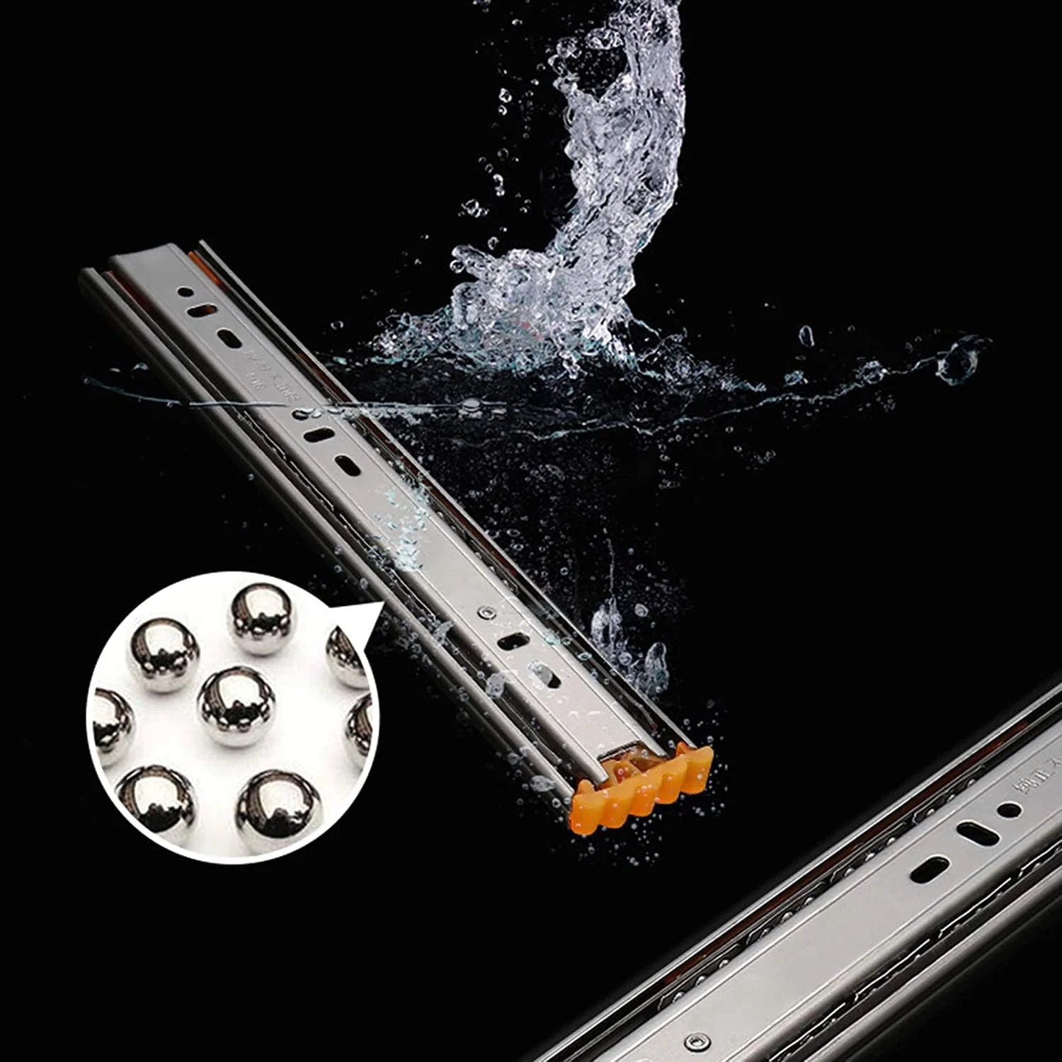 ریل کشو، ریل کشو استیل ضد زنگ 304، ریل های برگشتی سه تایی با قابلیت باز شدن کامل، ریل های کابینت، ریل های کشویی، نصب جانبی میرایی، تحمل بار 45 کیلوگرم، 1 جفت (2 عدد) ریل کشو، ریل کشو استیل ضد زنگ 304، ریل های برگشتی سه تایی با قابلیت باز شدن کامل، ریل های کابینت، ریل های کشویی، نصب جانبی میرایی، تحمل بار 45 کیلوگرم، 1 جفت (2 عدد)