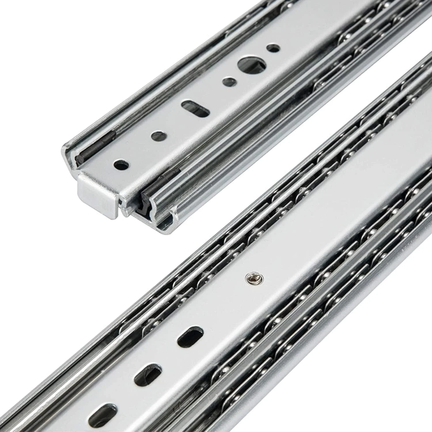 ریل کشویی کشو، ریل کشویی توپی فولادی سنگین سه بخشی، ریل کشویی کشو با قابلیت باز شدن کامل با ریل کشویی بلبرینگ قفل شونده، نصب جانبی (اندازه: 1150mm/46in) ریل کشویی کشو، ریل کشویی توپی فولادی سنگین سه بخشی، ریل کشویی کشو با قابلیت باز شدن کامل با ریل کشویی بلبرینگ قفل شونده، نصب جانبی (اندازه: 1150mm/46in)