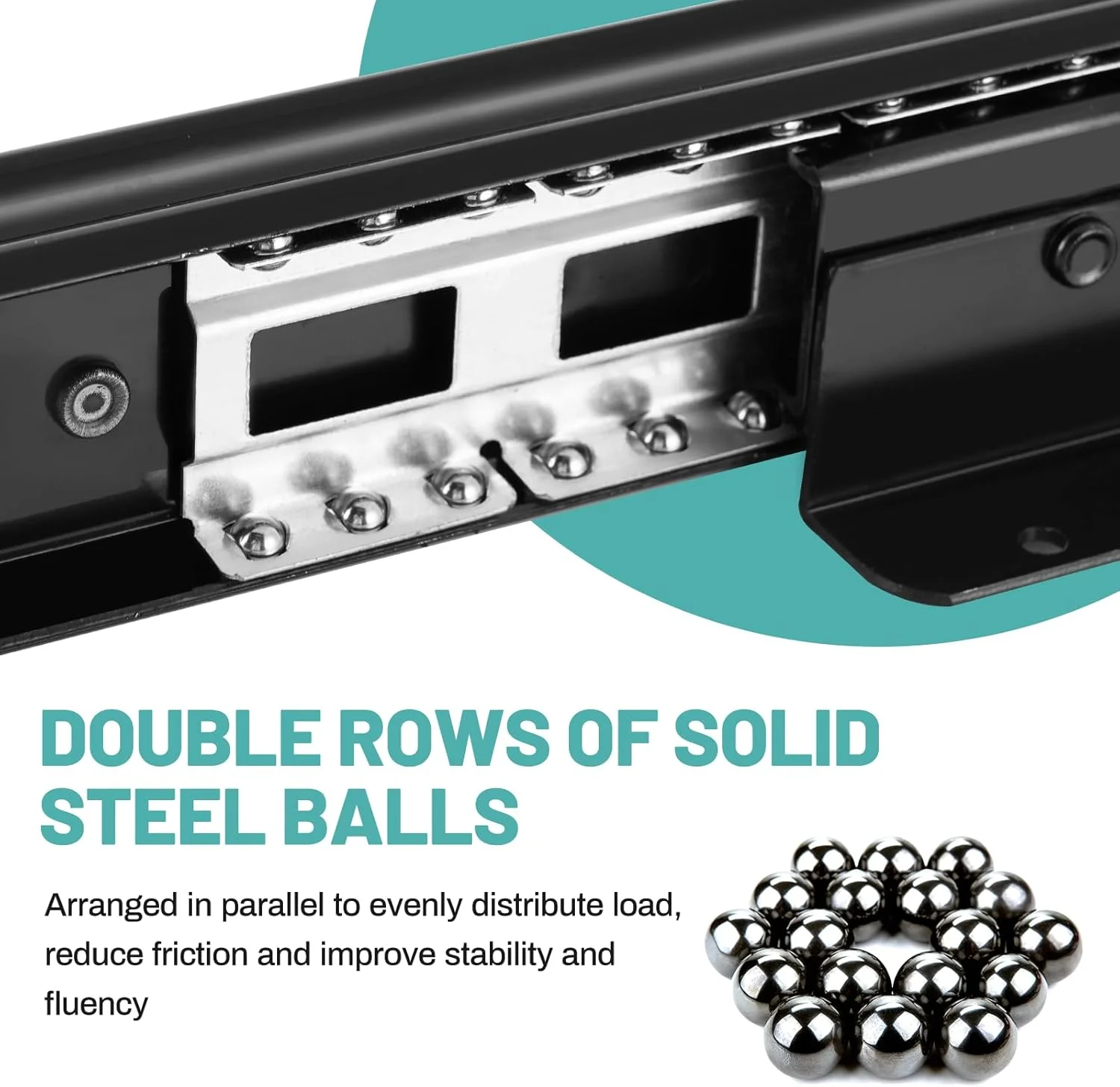 ریل کشویی سنگین YJINGRUI با نصب کف، 800 میلی متر - 1850 میلی متر، براکت کف ریل کشو، ریل های فلزی بلبرینگ، مناسب برای پله ها، کابینت های دیواری و کمد لباس، ظرفیت بار 120 کیلوگرم، 1 جفت ریل کشویی سنگین YJINGRUI با نصب کف، 800 میلی متر - 1850 میلی متر، براکت کف ریل کشو، ریل های فلزی بلبرینگ، مناسب برای پله ها، کابینت های دیواری و کمد لباس، ظرفیت بار 120 کیلوگرم، 1 جفت