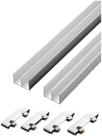 ریل های ویترین شیشه ای، ریل درب کشویی شیشه ای آلیاژ آلومینیوم ضخیم شده 5 میلی متری، لوازم جانبی چرخ ریلی آلیاژ آلومینیوم (80 سانتی متر / 31.5 اینچ) ریل های ویترین شیشه ای، ریل درب کشویی شیشه ای آلیاژ آلومینیوم ضخیم شده 5 میلی متری، لوازم جانبی چرخ ریلی آلیاژ آلومینیوم (80 سانتی متر / 31.5 اینچ)