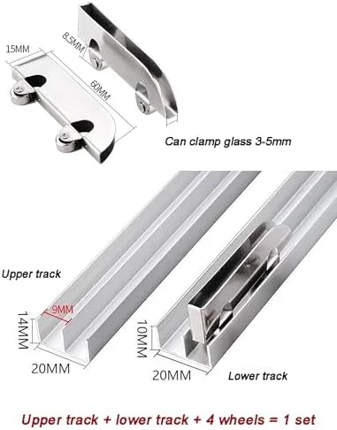 ریل های ویترین شیشه ای، ریل شیشه ای اکریلیک ضخیم شده 5 میلی متری درب کشویی دو مسیره ویترین، لوازم جانبی چرخ ریلی آلیاژ آلومینیوم (120 سانتی متر / 47.2 اینچ) ریل های ویترین شیشه ای، ریل شیشه ای اکریلیک ضخیم شده 5 میلی متری درب کشویی دو مسیره ویترین، لوازم جانبی چرخ ریلی آلیاژ آلومینیوم (120 سانتی متر / 47.2 اینچ)