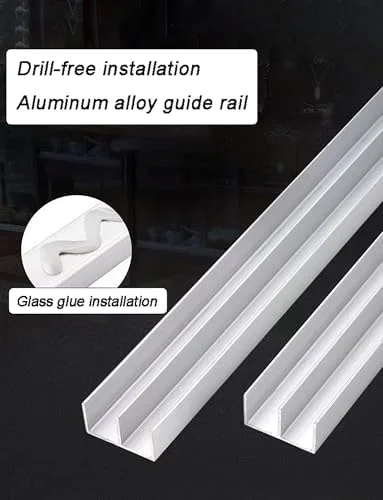 ریل های ویترین شیشه ای، ریل شیشه ای اکریلیک ضخیم شده 5 میلی متری درب کشویی ویترین دو مسیره، لوازم جانبی چرخ ریل آلیاژ آلومینیوم (180 سانتی متر / 70.9 اینچ) ریل های ویترین شیشه ای، ریل شیشه ای اکریلیک ضخیم شده 5 میلی متری درب کشویی ویترین دو مسیره، لوازم جانبی چرخ ریل آلیاژ آلومینیوم (180 سانتی متر / 70.9 اینچ)