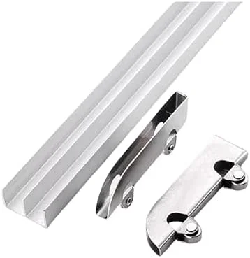 ریل های کشویی ویترین، ریل کشویی ویترین - ریل های آلومینیومی دو کاناله برای درهای اکریلیک/شیشه ای 5-8 میلی متری، راهنمای شیار کوهستانی با غلتک های ضد پرش (100 سانتی متر/39.4 اینچ) ریل های کشویی ویترین، ریل کشویی ویترین - ریل های آلومینیومی دو کاناله برای درهای اکریلیک/شیشه ای 5-8 میلی متری، راهنمای شیار کوهستانی با غلتک های ضد پرش (100 سانتی متر/39.4 اینچ)