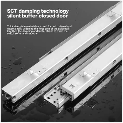 ریل کشویی کابینت ویترینی، ریل کشویی بلبرینگ دار نصب شده در کنار، 1 جفت ریل خطی تاشو کشویی مخفی کابینت ویترینی با نصب از پایین (407 میلی متر)