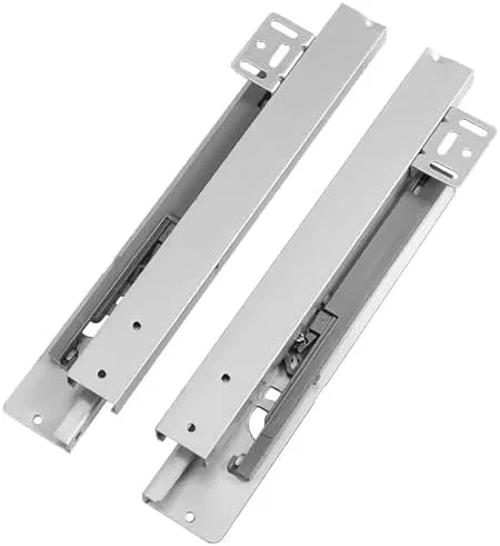 ریل کشویی ویترین، ریل کشویی سنگین، ریل ویترین نصب شده در پایین، ریل کابینت با بافر بی صدا، ریل های پایینی سه قسمتی، 1 جفت (2 عدد)، ریل های مخفی (55 سانتی متر / 21.7 اینچ)