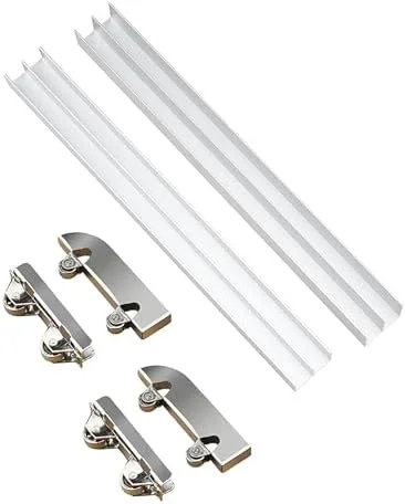 ریل های ویترین، لوازم جانبی چرخ ریلی آلیاژ آلومینیوم، ریل دوگانه درب کشویی شیشه ای ضخیم شده 5 میلی متری ویترین (L120cm/47.2in) ریل های ویترین، لوازم جانبی چرخ ریلی آلیاژ آلومینیوم، ریل دوگانه درب کشویی شیشه ای ضخیم شده 5 میلی متری ویترین (L120cm/47.2in)