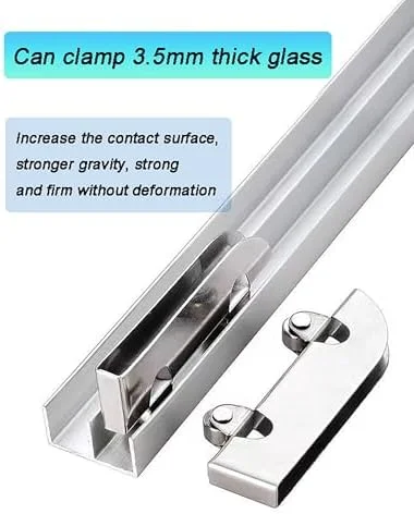 ریل ویترین شیشه ای، لوازم جانبی چرخ ریلی آلیاژ آلومینیوم، ریل دو مسیره درب کشویی شیشه ای ضخیم شده 5 میلی متری ویترین (L140cm/55.1in) ریل ویترین شیشه ای، لوازم جانبی چرخ ریلی آلیاژ آلومینیوم، ریل دو مسیره درب کشویی شیشه ای ضخیم شده 5 میلی متری ویترین (L140cm/55.1in)