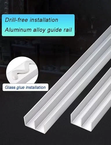 ریل ویترین شیشه ای، لوازم جانبی چرخ ریل آلیاژ آلومینیوم، ریل دوبل درب کشویی شیشه ای ضخیم شده 5 میلی متری (طول 200 سانتی متر) ریل ویترین شیشه ای، لوازم جانبی چرخ ریل آلیاژ آلومینیوم، ریل دوبل درب کشویی شیشه ای ضخیم شده 5 میلی متری (طول 200 سانتی متر)