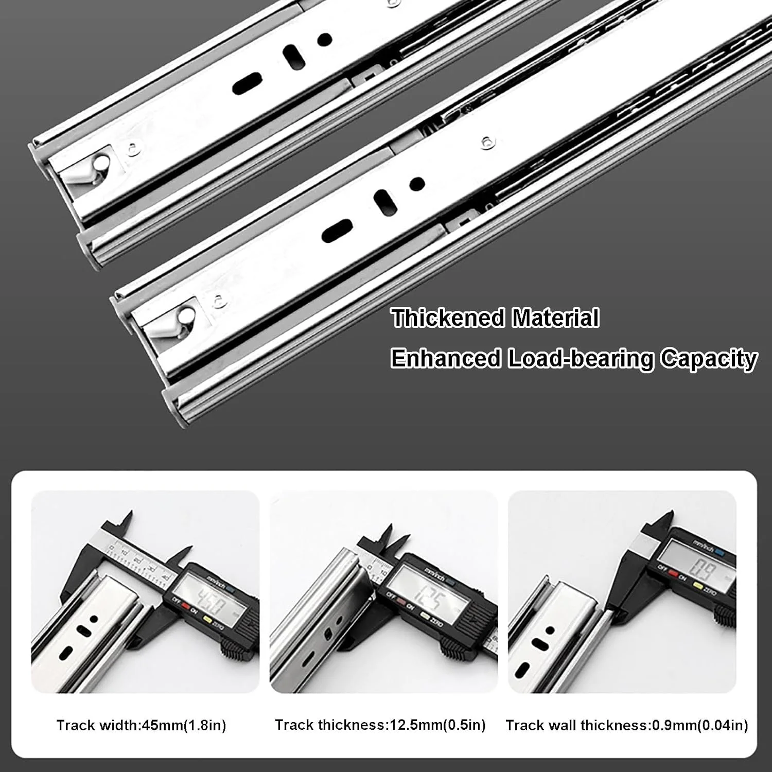 ریل کشویی نرم بسته شو Defsedar، طول 35 سانتی متر، ریل کشو، رانر کابینت با بلبرینگ استیل ضد زنگ، طراحی ضخیم تر 3 لایه برای حرکت روان
