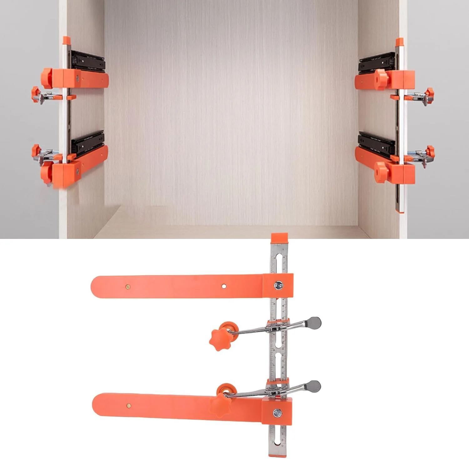 ابزار نصب ریل کشو Cryfokt با دامنه 0 تا 4 سانتی متر، ابزار ثابت کننده ریل کشو استیل ضد زنگ، ابزار نصب کابینت و میز ابزار نصب ریل کشو Cryfokt با دامنه 0 تا 4 سانتی متر، ابزار ثابت کننده ریل کشو استیل ضد زنگ، ابزار نصب کابینت و میز