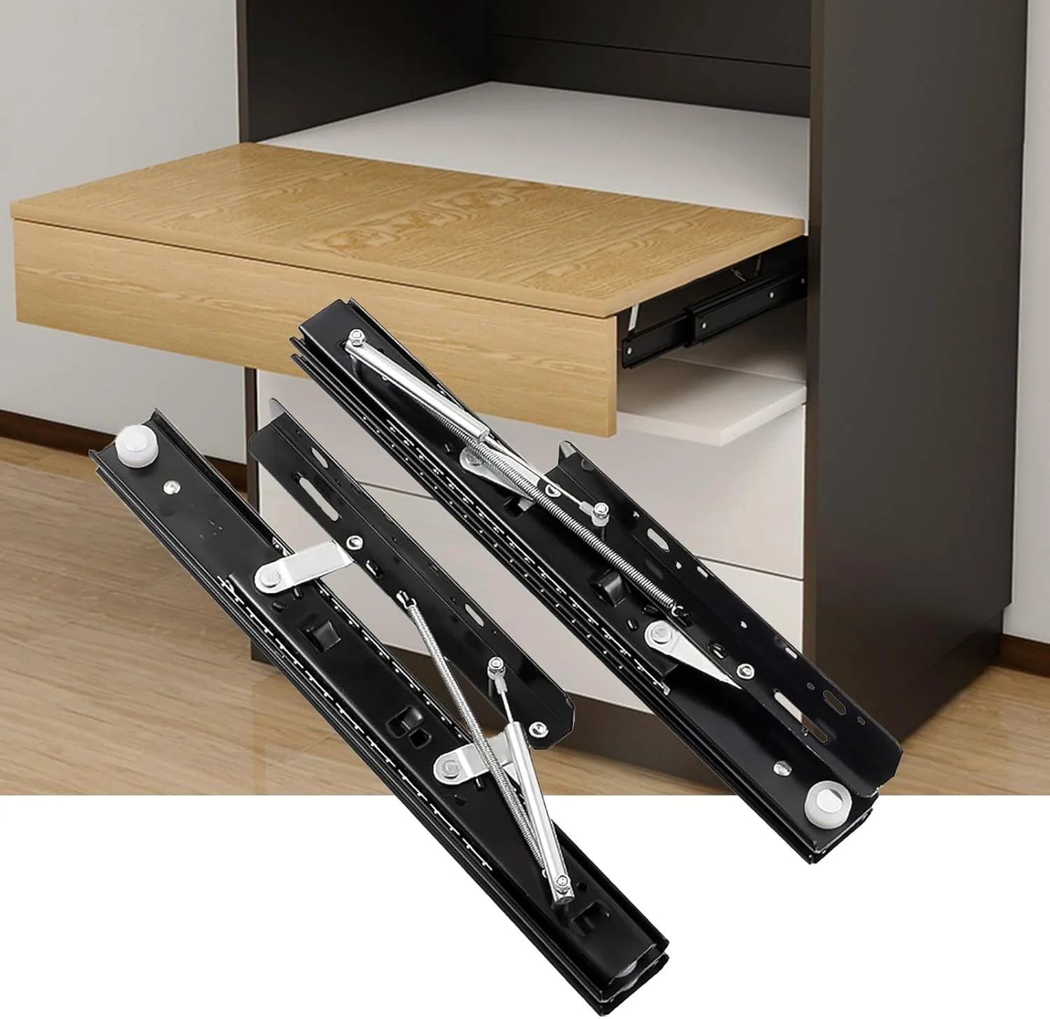 ریل های افزایش فضای کانتر آشپزخانه، ریل کشو میز ناهار خوری، صفحه میز افزایش دهنده، اسلایدهای بالابر آرام بند مخفی، سیستم اسلاید بالابر فشاری-کششی برای میز رویداد جشنواره شام (42cm/16.6in)