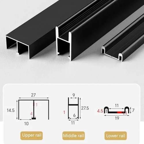 ریل های کشویی ویترین، کیت مسیر درب کشویی آلومینیومی 8 میلی متری با حرکت بی صدا برای کابینت ها، قفسه های کتاب، کمد لباس - سیستم ریل کشویی صاف (100 سانتی متر) برای نمایش و راه حل های ذخیره سازی ریل های کشویی ویترین، کیت مسیر درب کشویی آلومینیومی 8 میلی متری با حرکت بی صدا برای کابینت ها، قفسه های کتاب، کمد لباس - سیستم ریل کشویی صاف (100 سانتی متر) برای نمایش و راه حل های ذخیره سازی