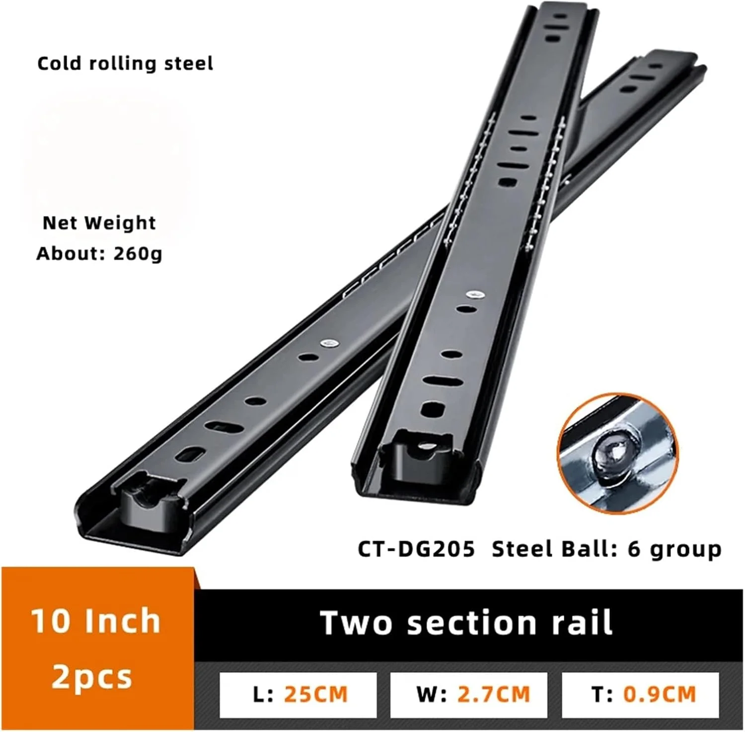 ریل کشو فولادی نورد سرد 10 تا 20 اینچ، ریل کشویی دو قسمتی برای کابینت، یراق آلات مبلمان، Dg205 20 اینچ (Dg205 10 اینچ) ریل کشو فولادی نورد سرد 10 تا 20 اینچ، ریل کشویی دو قسمتی برای کابینت، یراق آلات مبلمان، Dg205 20 اینچ (Dg205 10 اینچ)